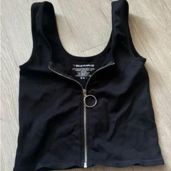 Black Zipper Tank Top - Picture 1 of 1